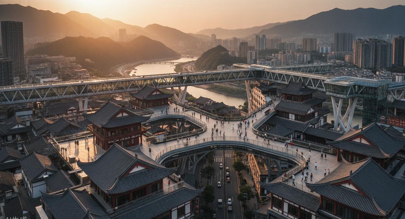 Kuixing Pavilion — where bridges become doorways in an 8D city