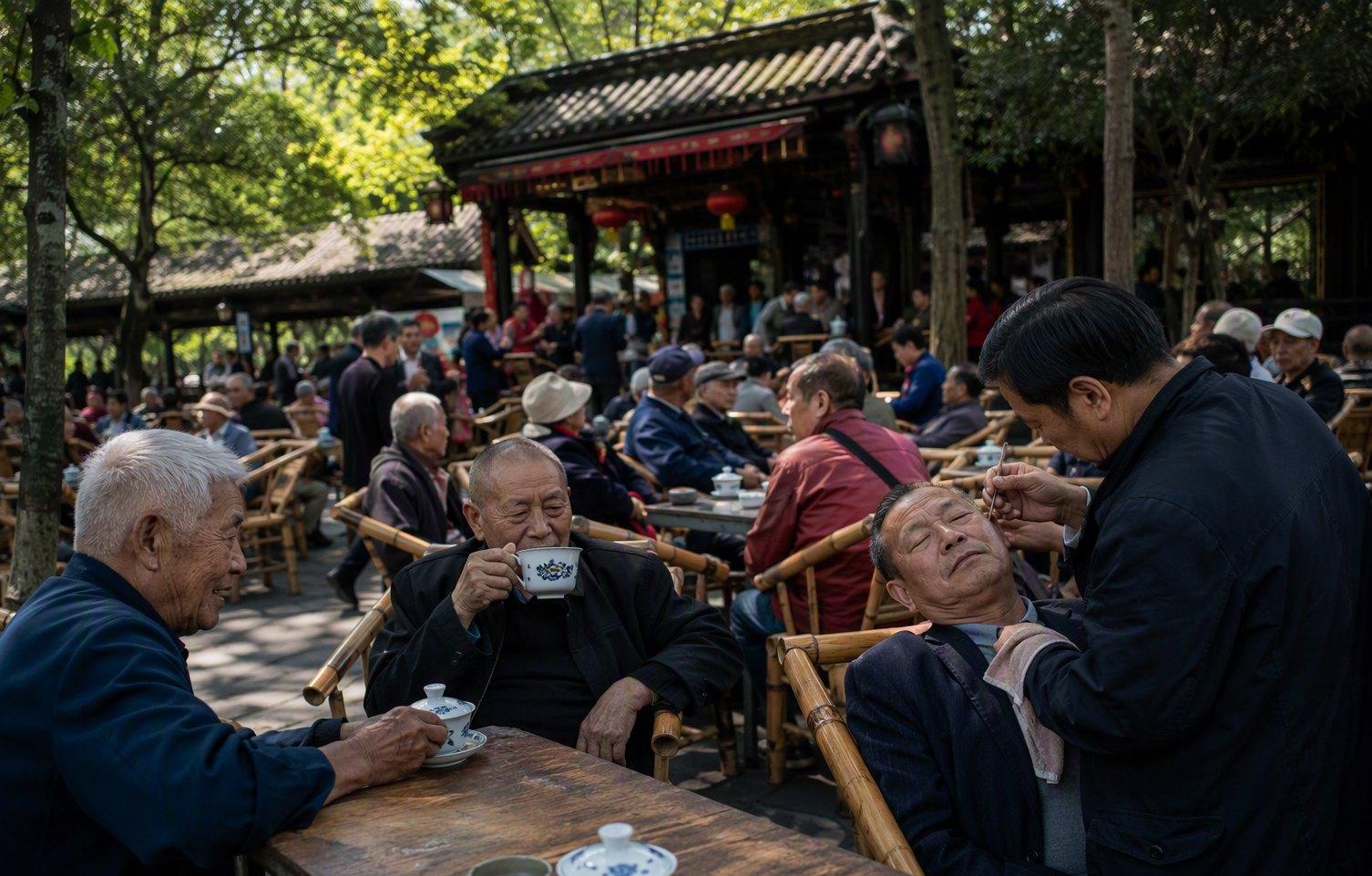 Teahouse morning in People's Park