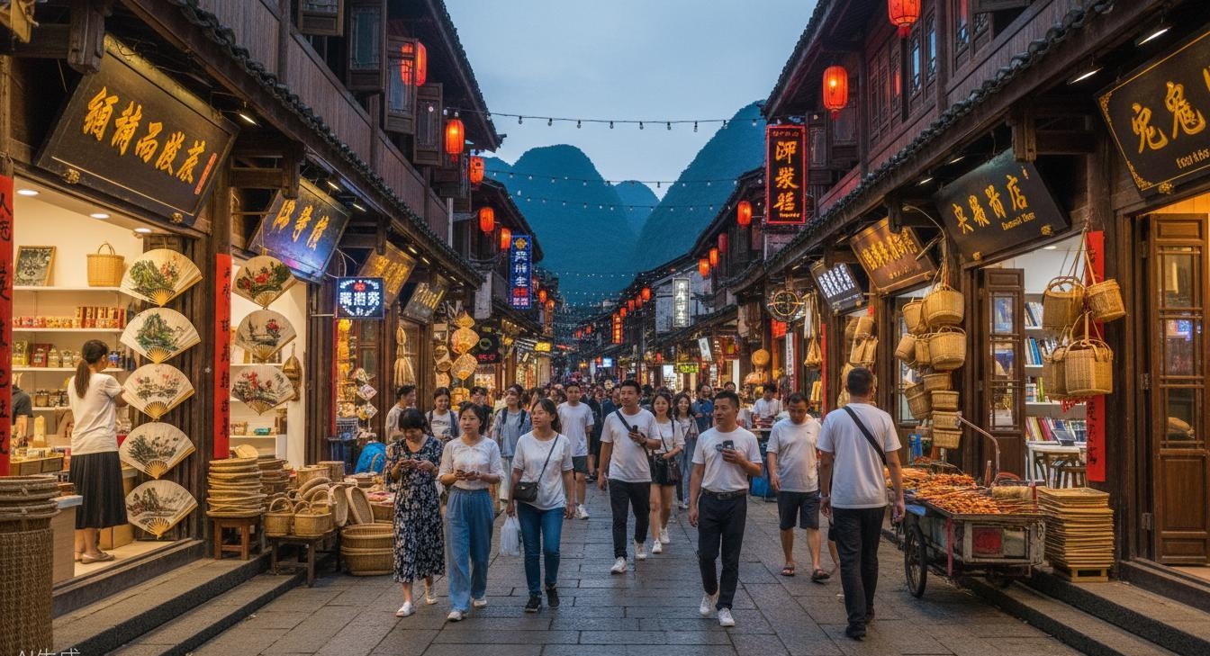 West Street — hand-painted fans and woven baskets, crafts passed through generations