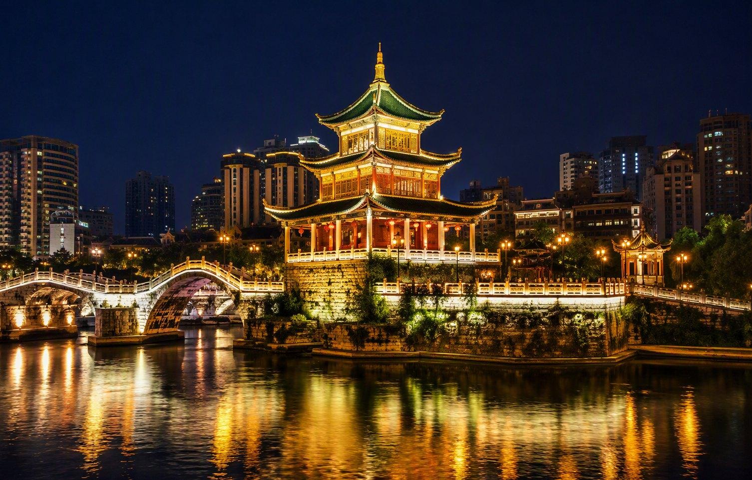 Jiaxiu Tower at night