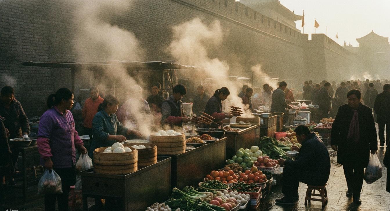 Xiaonanmen Morning Market — breakfast beneath ancient walls since the 14th century