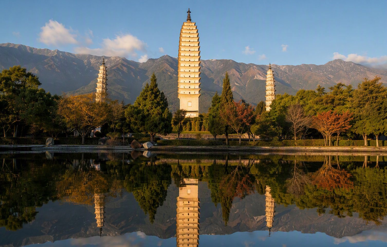 Three Pagodas — Dali's oldest standing structures, a thousand years against the mountains