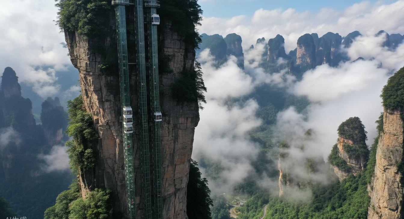Bailong Elevator — the world's tallest outdoor lift carries you through the clouds